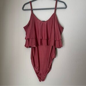 Rue21 Ruffled Bodysuit Mauve size XL long